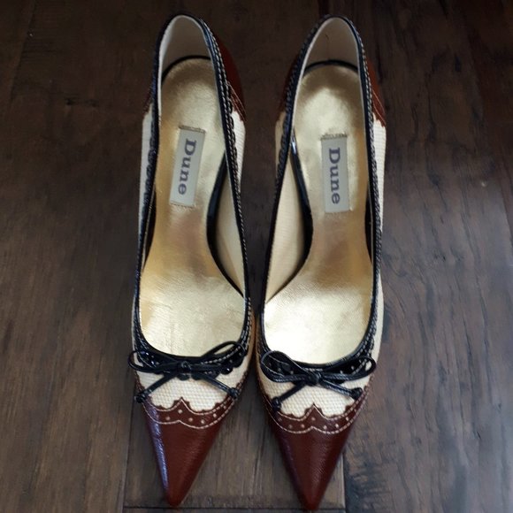 Dune London High Heels Brown Black Cream - Picture 4 of 9